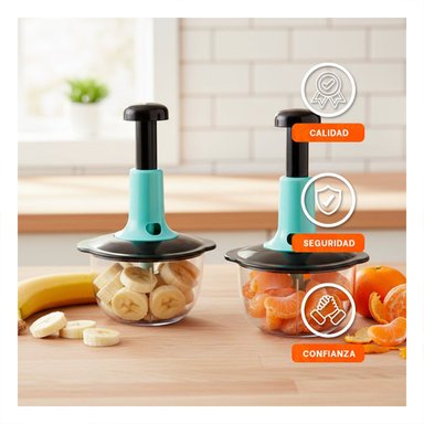 PACK4 PICADOR PARA COCINA MULTIFUNCIONAL 1 5L BLANCO Y PLOMO PARA CORTAR Y MEZCLAR FACIL - 5