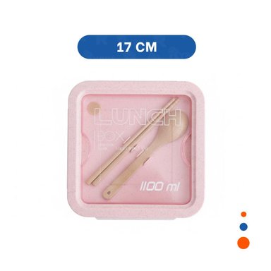 PACK12 TAPER CUADRADO CON CUBIERTOS 1100ML ROSADO PARA TRANSPORTAR COMIDA Y+PAPEL REGALO - 4