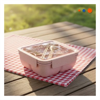 PACK12 TAPER CUADRADO CON CUBIERTOS 1100ML ROSADO PARA TRANSPORTAR COMIDA Y+PAPEL REGALO - 5