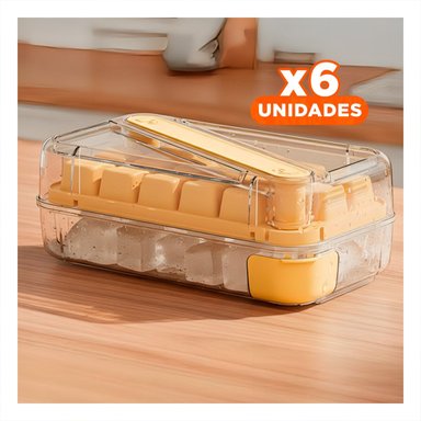 PACK6 RECIPIENTE DE CUBOS DE HIELO VERDE CLIC LINEA PARA COCTELES Y JUGOS Y+REGALO STICKER - 1