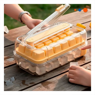 PACK6 RECIPIENTE DE CUBOS DE HIELO VERDE CLIC LINEA PARA COCTELES Y JUGOS Y+REGALO STICKER - 5