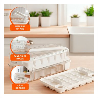PACK6 RECIPIENTE DE CUBOS DE HIELO VERDE CLIC LINEA PARA COCTELES Y JUGOS Y+REGALO STICKER - 3