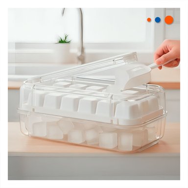 PACK6 RECIPIENTE DE CUBOS DE HIELO VERDE CLIC LINEA PARA COCTELES Y JUGOS Y+REGALO STICKER - 5