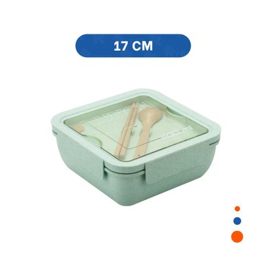 PACK2 ENVASE CUADRADO CON CUBIERTOS 1100ML ROSADO PARA LUNCH Y LLEVAR COMIDA Y+REGALO STICKER - 4