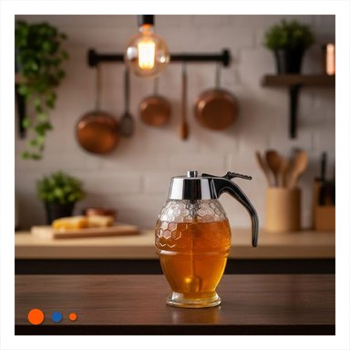 PACK12 FRASCO DE VIDRIO MIELERO 200ML TRANSPARENTE PARA COCINA Y USO DIARIO Y+REGALO STICKER - 3