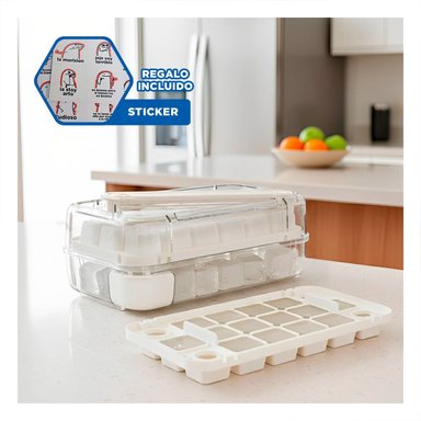 CONTENEDOR DE CUBOS DE HIELO VERDE CLIC LINEA RESISTENTE Y LIGERA Y+REGALO STICKER - 1
