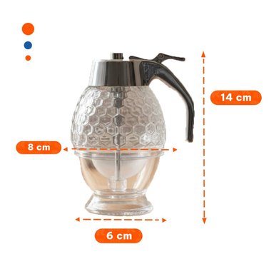 PACK4 BOTE DE VIDRIO MIELERO 200ML TRANSPARENTE PARA COCINA Y MESA - 4
