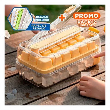 PACK2 FORMA DE HIELO VERDE CLIC LINEA LIGERA Y PRACTICA PARA BEBIDAS FRIAS Y+PAPEL REGALO - 1