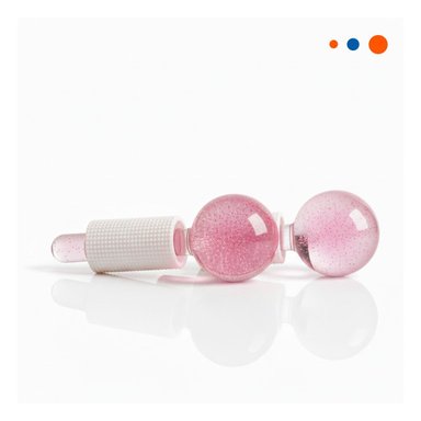 MASAJEADOR FACIAL GLOBOS DE HIELO PAR ROSADO PARA RUTINA Y+REGALO STICKER - 3