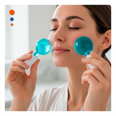 PACK12 APLICADOR FACIAL CON GLOBOS DE HIELO CELESTE PAR PARA PIEL FRESCA - 5