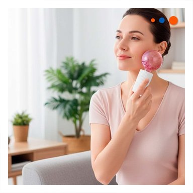 APLICADOR FACIAL GLOBOS DE HIELO PAR ROSADO USO EN CASA - 2
