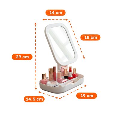 PANEL DE BELLEZA LED CUADRADO BLANCO CON BANDEJA DIVIDIDA PRACTICA Y+POST IT - 4