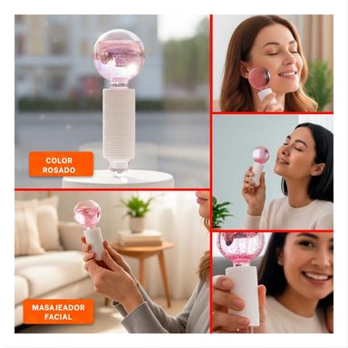 TERAPIA FACIAL GLOBOS DE HIELO PAR ROSADO USO DIARIO Y+POST IT - 5