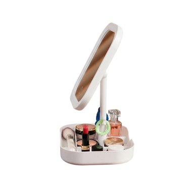 PACK2 BASE TOCADOR CON ILUMINACION LED CUADRADA BLANCA Y BANDEJA Y+REGALO STICKER - 2
