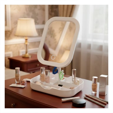 PACK6 CENTRO DE BELLEZA LED CUADRADO BLANCO CON COMPARTIMENTOS MULTIUSO Y+PAPEL REGALO - 5