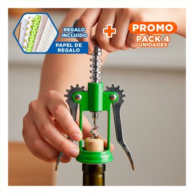 PACK4 ACCESORIO MANUAL VERDE 16,5 CM DISENO COMPACTO Y+PAPEL REGALO - 1