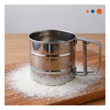 PACK4 ACCESORIO DE COCINA PLATEADO PARA CERNIR HARINA Y+REGALO STICKER - 3