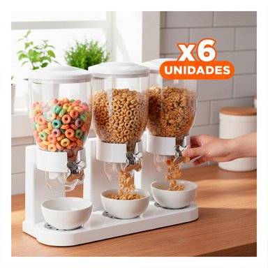 PACK6 TOLVA DOBLE DE GRANOS 2L NEGRO SEGURA Y ELEGANTE PARA GRANOS Y CEREALES Y+REGALO STICKER - 1