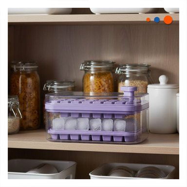 PACK4 CONTENEDOR COMPACTO MORADO PARA PREPARAR HIELO DIARIO Y+PAPEL REGALO - 2