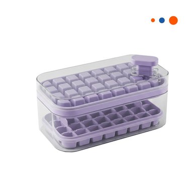 PACK4 CONTENEDOR COMPACTO MORADO PARA PREPARAR HIELO DIARIO Y+PAPEL REGALO - 3