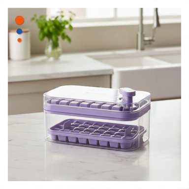CUBITERA MODERNA MORADA CON SISTEMA CLIC PARA HIELO - 1