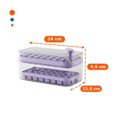 CUBITERA MODERNA MORADA CON SISTEMA CLIC PARA HIELO - 4