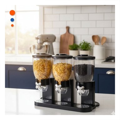 PACK2 CAJA DOBLE DE GRANOS 2L NEGRO RESISTENTE Y FACIL DE USAR EN CASA - 2