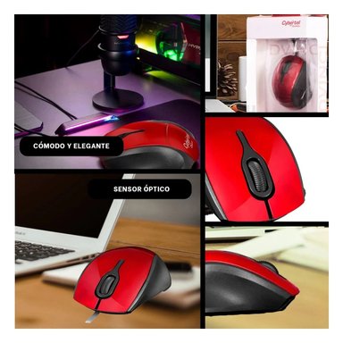 PACK12 RATÓN ROJO PARA JUEGOS CON SENSOR NÍTIDO Y BOTONES PERSONALIZABLES Y+PAPEL REGALO - 2