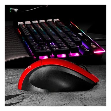 PACK12 RATÓN ROJO PARA JUEGOS CON SENSOR NÍTIDO Y BOTONES PERSONALIZABLES Y+PAPEL REGALO - 5