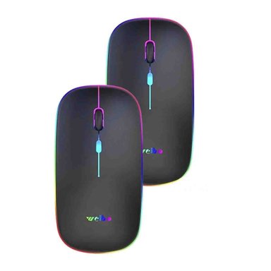 PACK2 PERIFERICO INALAMBRICO TIPO MOUSE NEGRO PARA LAPTOP Y PC DE USO DIARIO Y+REGALO STICKER - 2