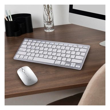 PACK2 PACK TECLADO Y MOUSE CONECTABLE PARA COMPUTADORA Y OFICINA COLOR BLANCO - 2