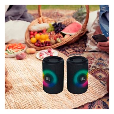 PACK2 BOCINA BLUETOOTH NEGRA PORTATIL CON SONIDO CLARO PARA ESCUCHAR MUSICA Y+REGALO STICKER - 5