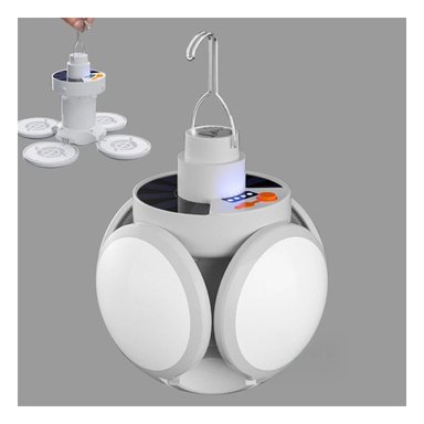 PACK2 BOMBILLA LED RECARGABLE CON PANEL SOLAR CON LUZ BRILLANTE PARA SALA - 5