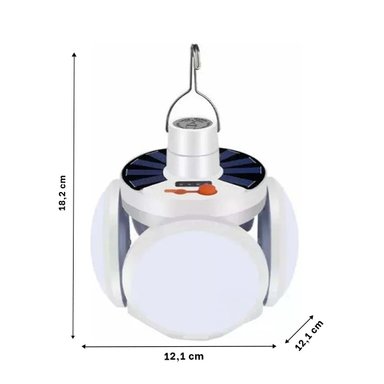 PACK4 BOMBILLA LED RECARGABLE CON PANEL SOLAR CON LUZ INTENSA PARA SALA Y+PAPEL REGALO - 4