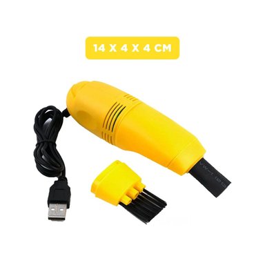 PACK6 PORTATIL ASPIRADORA USB AMARILLO PARA MIGAS Y POLVO Y+REGALO STICKER - 4