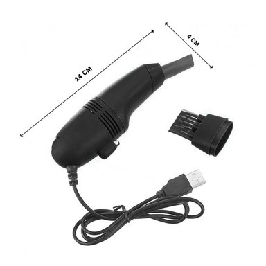 PACK12 PORTATIL ASPIRADORA USB NEGRO PARA LIMPIEZA DE ESCRITORIO - 4