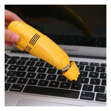 PACK12 PRACTICO ASPIRADOR USB AMARILLO PARA ESCRITORIO DE OFICINA - 2