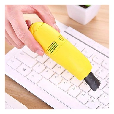 PACK12 PRACTICO ASPIRADOR USB AMARILLO PARA ESCRITORIO DE OFICINA - 3