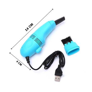 PACK12 PORTATIL ASPIRADORA USB CELESTE PARA LIMPIEZA DE ESCRITORIO - 4