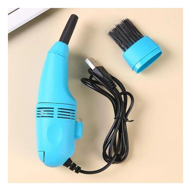 PACK12 PORTATIL ASPIRADORA USB CELESTE PARA LIMPIEZA DE ESCRITORIO - 5