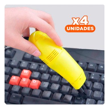 PACK4 PORTATIL ASPIRADOR USB AMARILLO PARA LIMPIEZA DE TECLADO Y LAPTOP - 1