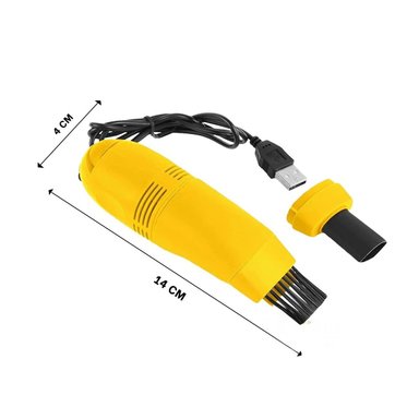 PACK4 PORTATIL ASPIRADOR USB AMARILLO PARA LIMPIEZA DE TECLADO Y LAPTOP - 4