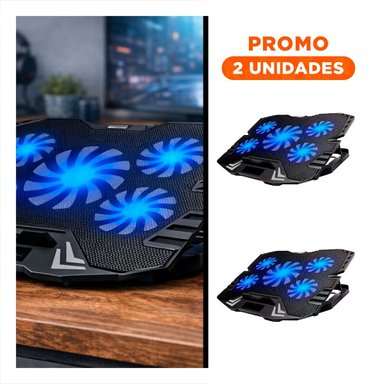 PACK2 REFRIGERADOR AJUSTABLE PARA LAPTOP COLOR NEGRO CON RENDIMIENTO OPTIMO - 1