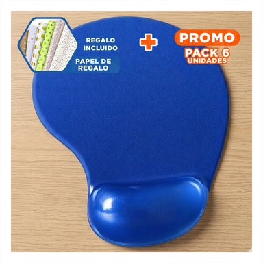 PACK6 PLATAFORMA GEL PORTATIL AZUL CON DISENO COMODO PARA USO EN LAPTOP Y+PAPEL REGALO - 1