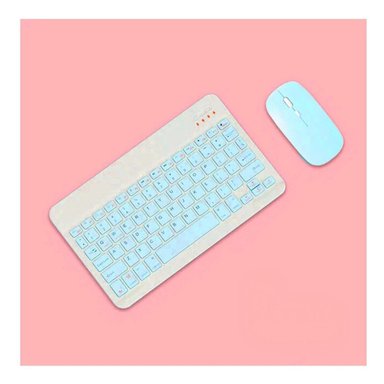 PACK2 PACK CELESTE TECLADO Y MOUSE INALAMBRICO ERGONOMICO MODERNO SEGURO Y PRECISO - 3