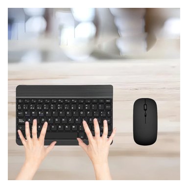PACK4 DISPOSITIVO TECLADO INALAMBRICO Y MOUSE NEGRO PORTATIL SALA CASA Y+REGALO STICKER - 5