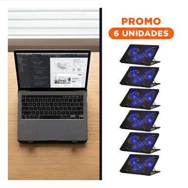 PACK6 ACCESORIO LAPTOP 3 VENTILADORES LED AZUL LIGERO FUNCIONAL Y MODERNO - 1