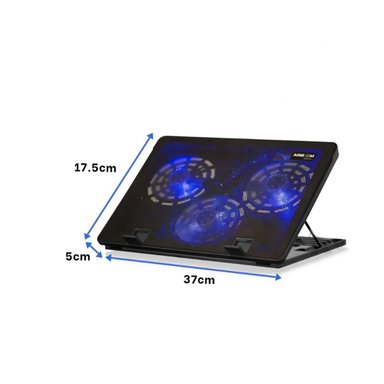 PACK6 ACCESORIO LAPTOP 3 VENTILADORES LED AZUL LIGERO FUNCIONAL Y MODERNO - 4