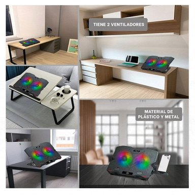 PACK4 SOPORTE 2 VENTILADORES CON PORTA CELULAR LIGERO SEGURO Y ADAPTABLE Y+REGALO STICKER - 2