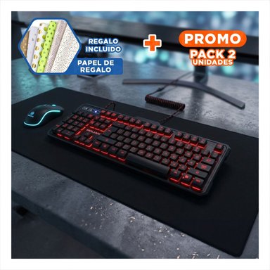 PACK2 JUEGO UNIVERSAL TECLADO Y MOUSE LIGERO VERSATIL RAPIDO Y SEGURO Y+PAPEL REGALO - 1